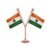 Picture of  Dual Indian Car Dashboard Flags 2 Inch x 3 Inch with A Plastic Liquid Chrome Base